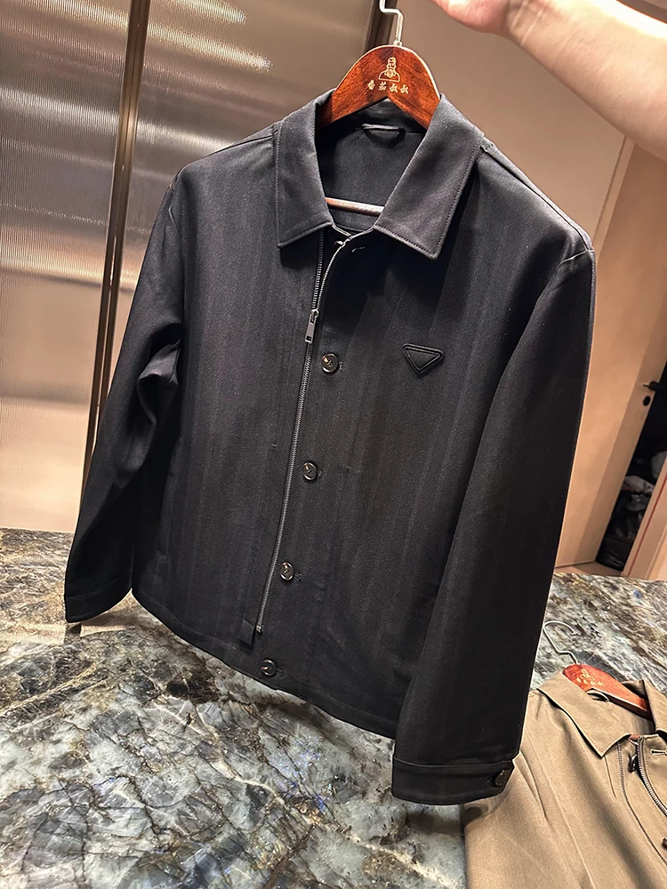 

Удобная облегающая мужская повседневная тонкая осенняя верхняя одежда Busin Jaet, модная городская смесь полиэстера Long Sve