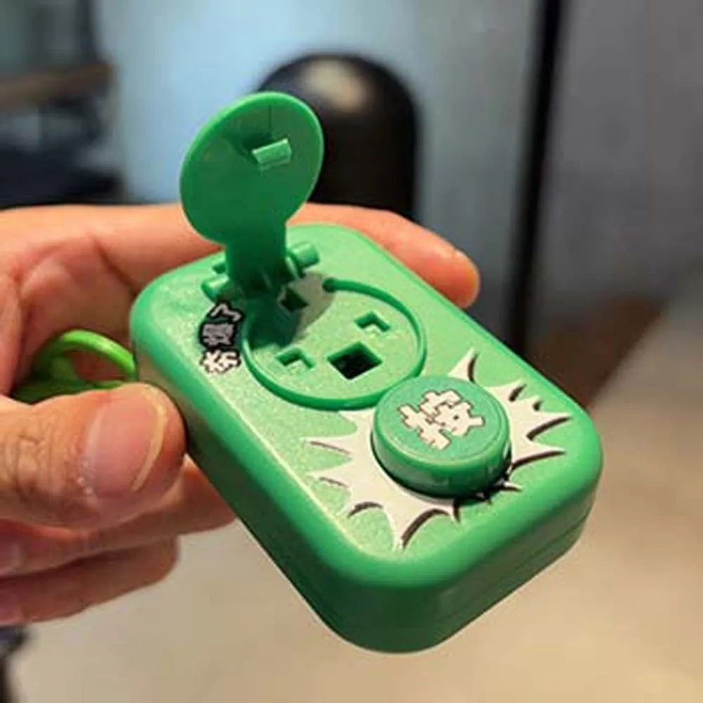 Sound Emitting Voice Button Key Chain Mechanical Mechanism Creative Design Cartoon Bag Charm Durable Lightweight Structure