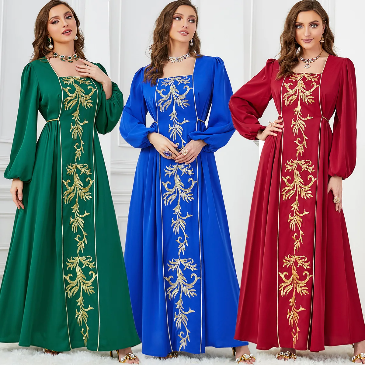 

Ramadan Muslim Dress for Women Arab Clothing Heavy Industry Embroidery Abaya Middle Eastern Women's Wear Dubai Dress Luxury Fash