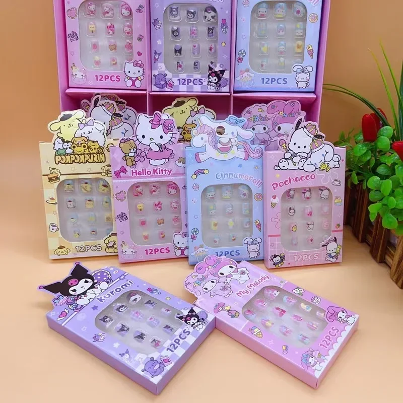 New 6 Box Sanrio Nail Sticker Anime Stickers Fashion Manicure Stickers Manicure Tattoos Set Mymelody Kuromi Cinnamoroll Gift