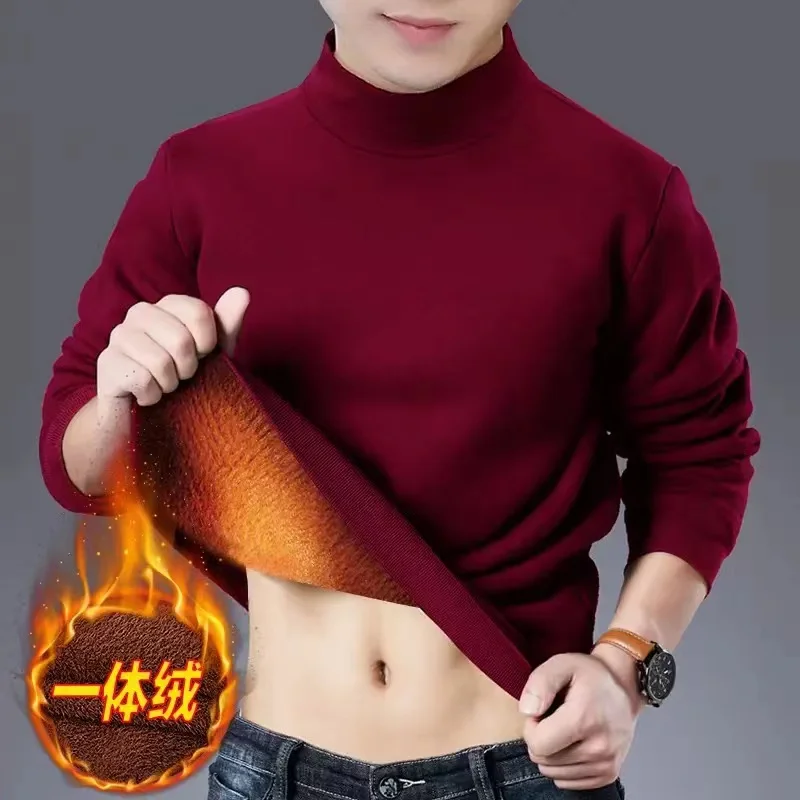 

New long-sleeved T-shirt for Men's Base layer Shirts Autumn Winter Thicken Warm Pullovers