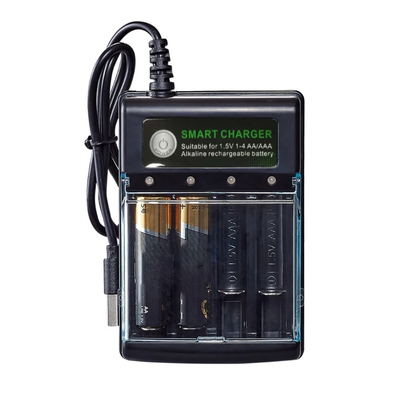

4 Slot 1.5V Alkaline Battery Charger with Intelligent Repair Battery Recycling Function for Extended Battery Life
