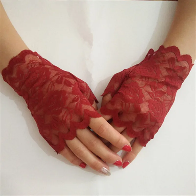 Bridal Gloves Driving Sunscreen Lace Gloves Women's Sailor Dance Gloves Fingerless Ladies Sexy Fishnet Gloves Mesh Gloves