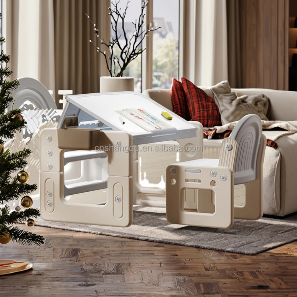 Children Adjustable Preschool Educational Toys Plastic 2 In 1 Painting Learning Table Drawing White Board Desk For Kids Toddler