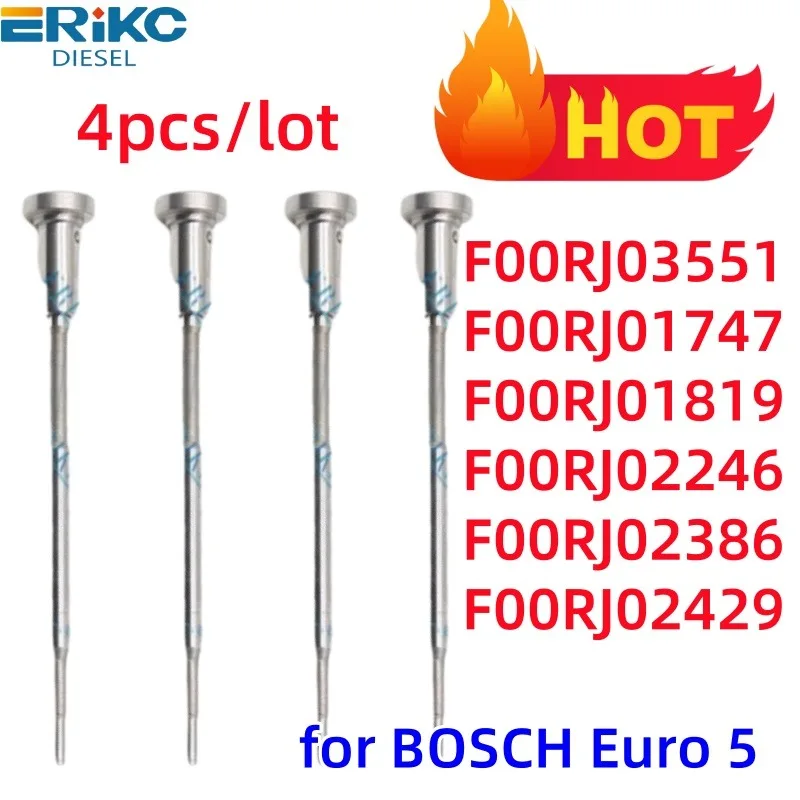 

4pcs F00RJ03551 F00RJ01747 F00RJ01819 Diesel Injector Nozzle Control Valve F00RJ02246 F00RJ02386 F00RJ02429 for BOSCH Euro 5