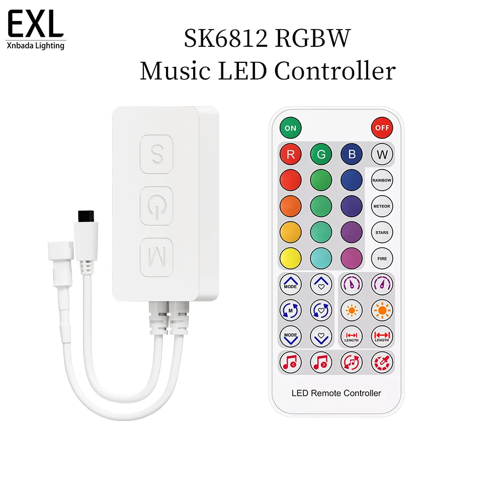 

DC5-24V Bluetooth Music LED Controller SP617E RGBW Intelligent dimmer Support APP IR remote control SK6812 WS2814 Strip lights