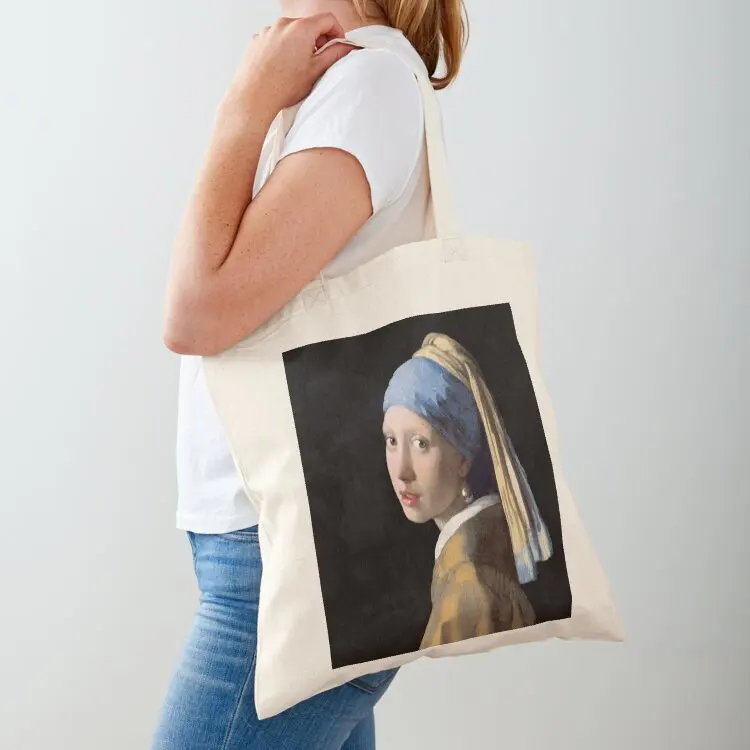 

Johannes Vermeer - Girl with a Pearl Earring Tote Bag bag for beach shopping bags foldable sac pour femme
