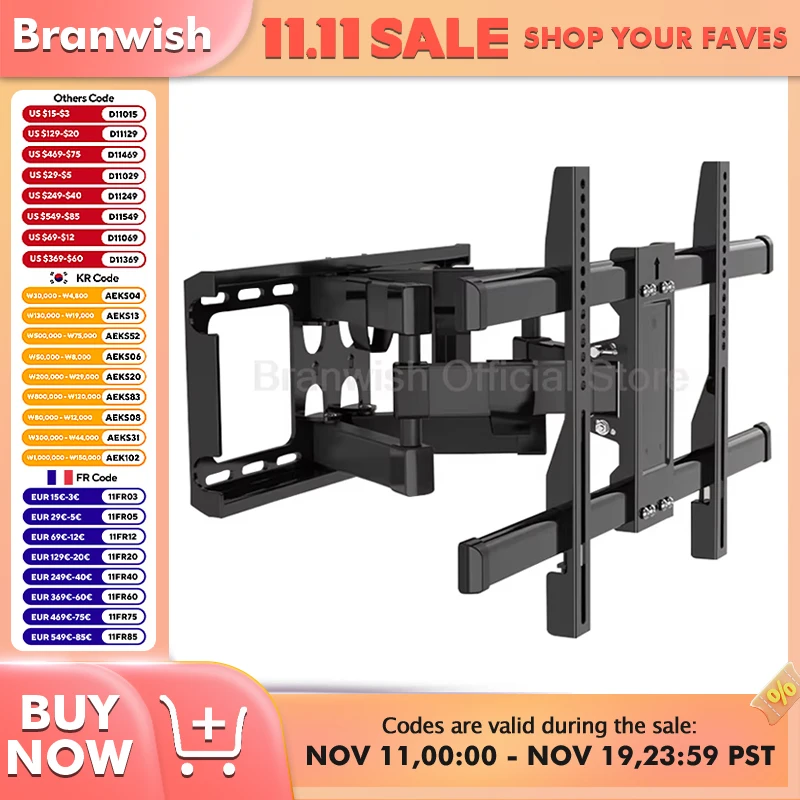 

40-90-дюймовое крепление для телевизора, регулируемый черный держатель, настенное крепление, несущая нагрузка, 80 кг, кронштейн для подставки для телевизора, полка для монитора ПК