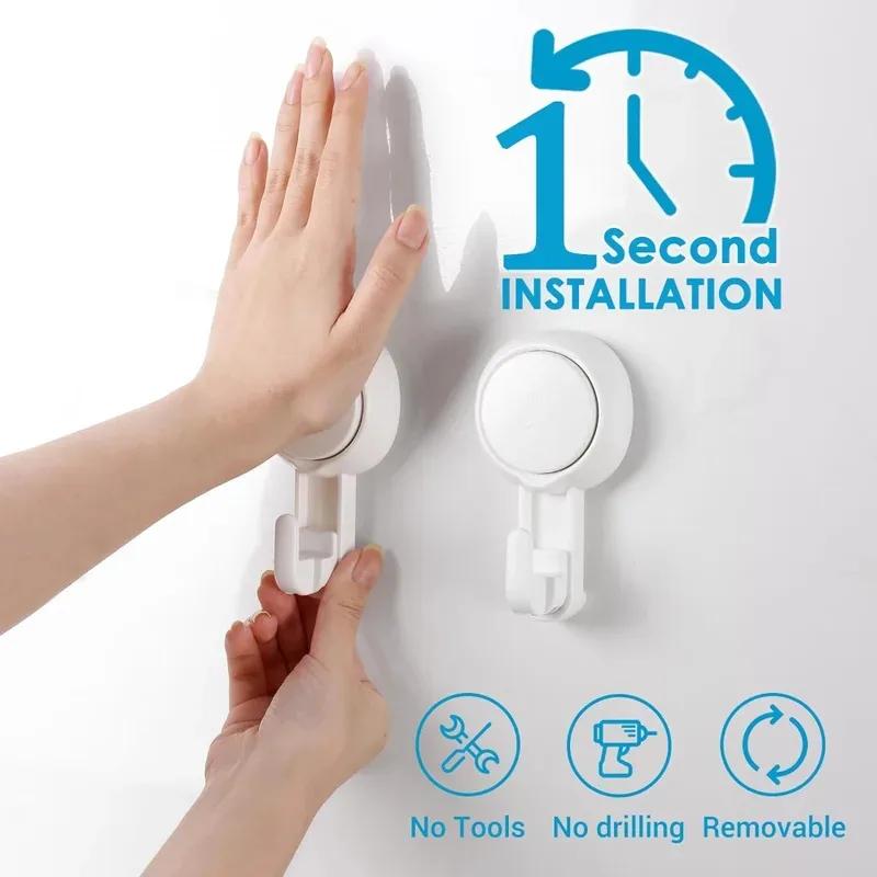 Heavy Duty Waterproof Suction Cup Hooks, Strong Vacuum Hold Wall Mount Hangers for Bathroom & Kitchen Towel Storage