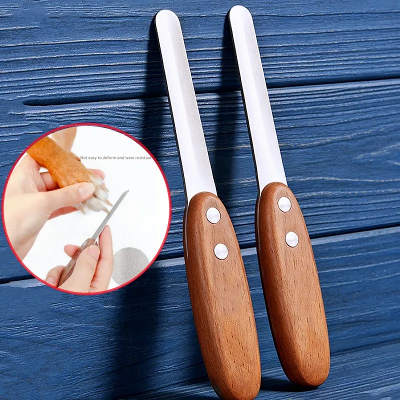 

Dog Nail Grinder Wooden Handle Dog Nails Trimmer Pet Grooming Stainless Steel Nail Grinder for Dogs Paw Cleaning Pet Supplies