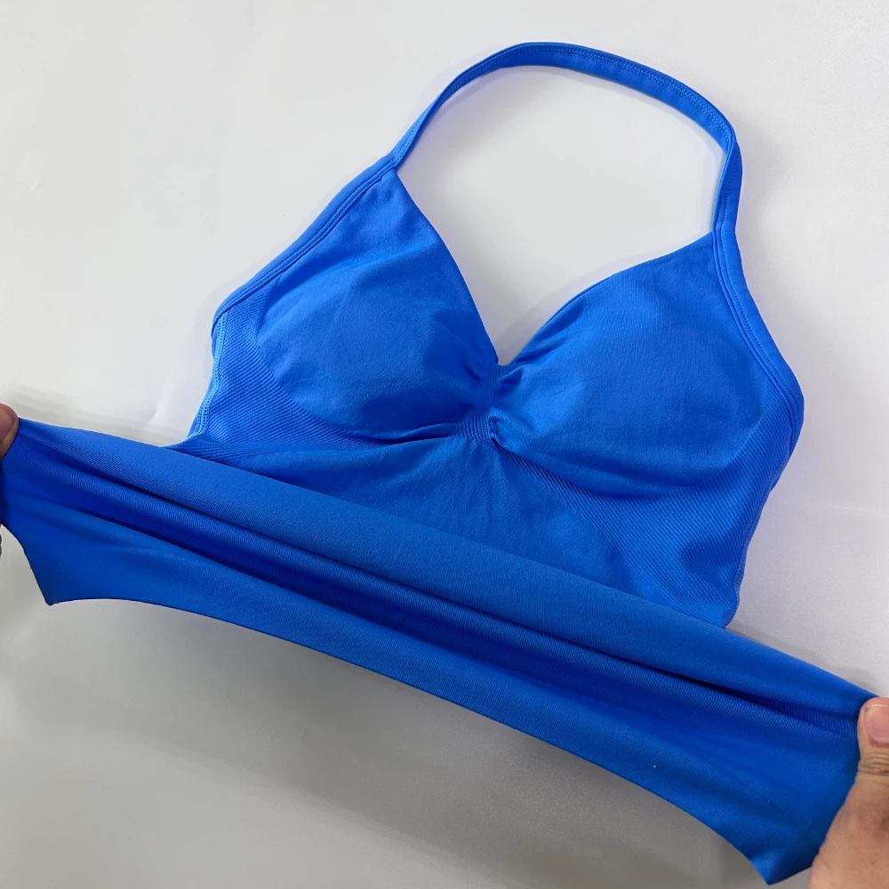15 Colors Impact Longline Strappy Gym Top With Logo Backless Gym Clothes Women Scrunch Built-in Bra Yoga Tank Tops XS-XL image 6