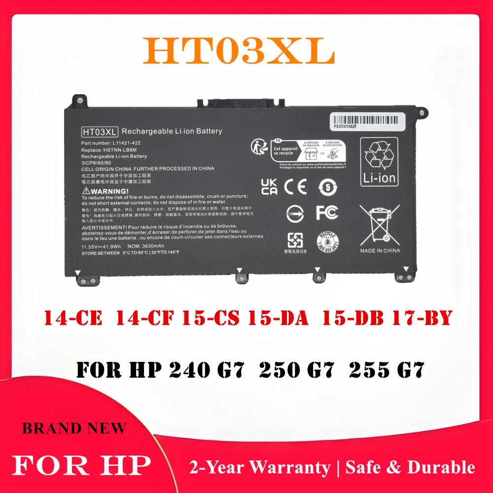 HT03XL Battery for HP Pavilion 14-CE 14-CF 15-CS 15-DA 15-DB 17-BY Series HT03041XL、L11119-855、L11421-422