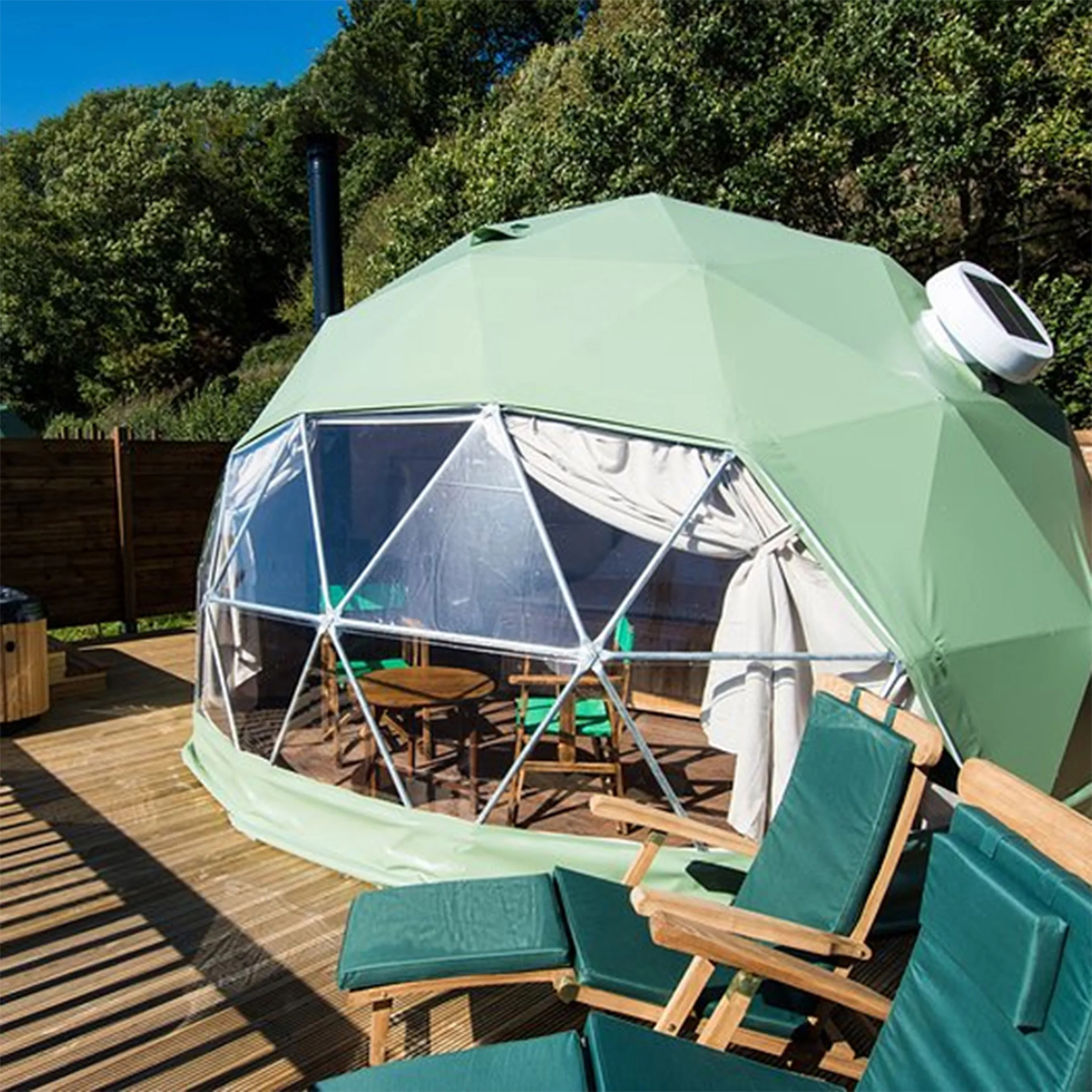 Trade Show Tent  5m 6m 7m Small PVC Dome,Tent for Camping Resort with Round Door/