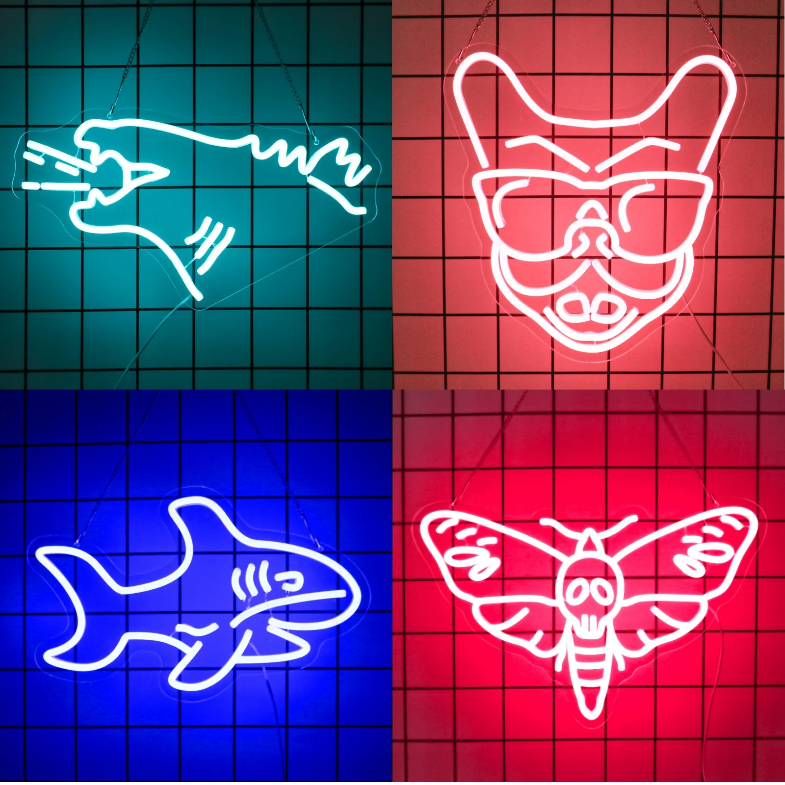 UponRay Led Animal Neon Sign decorazioni per la casa illuminazione d'atmosfera Room Decor Gift accessori per feste al Neon