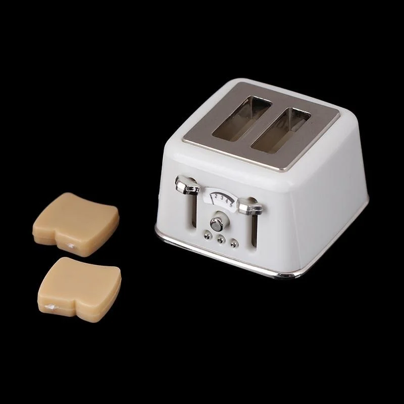 1/12 Scale Dollhouse Bread Machine with Toast Miniature Cute Decorations Toaster Dollhouse Mini Accessories 4 Styles