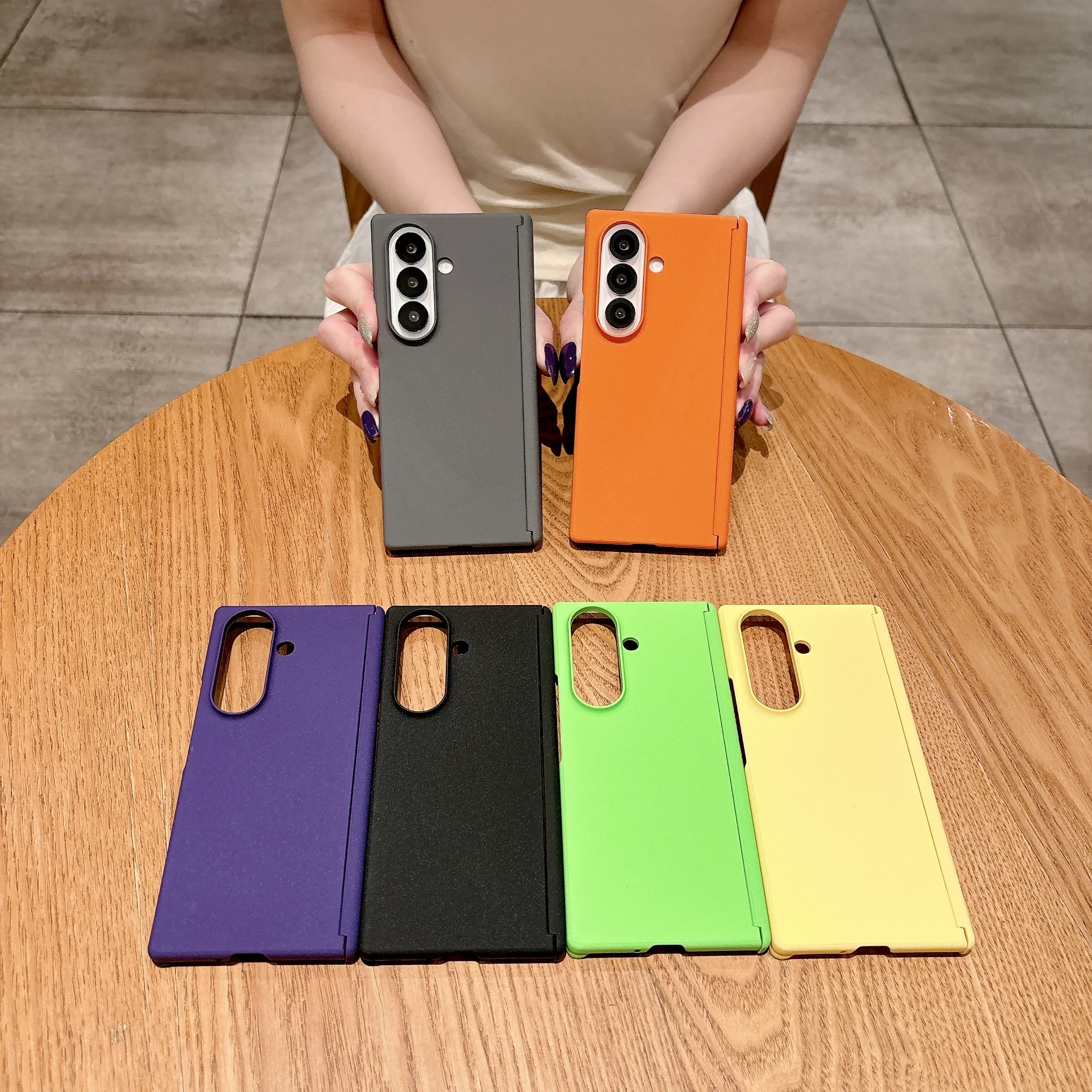 

Back Cover For Samsung Galaxy Z Fold 7 6 5 Case Macaroon Colors Matte Hard Pc Shockproof Phone Case