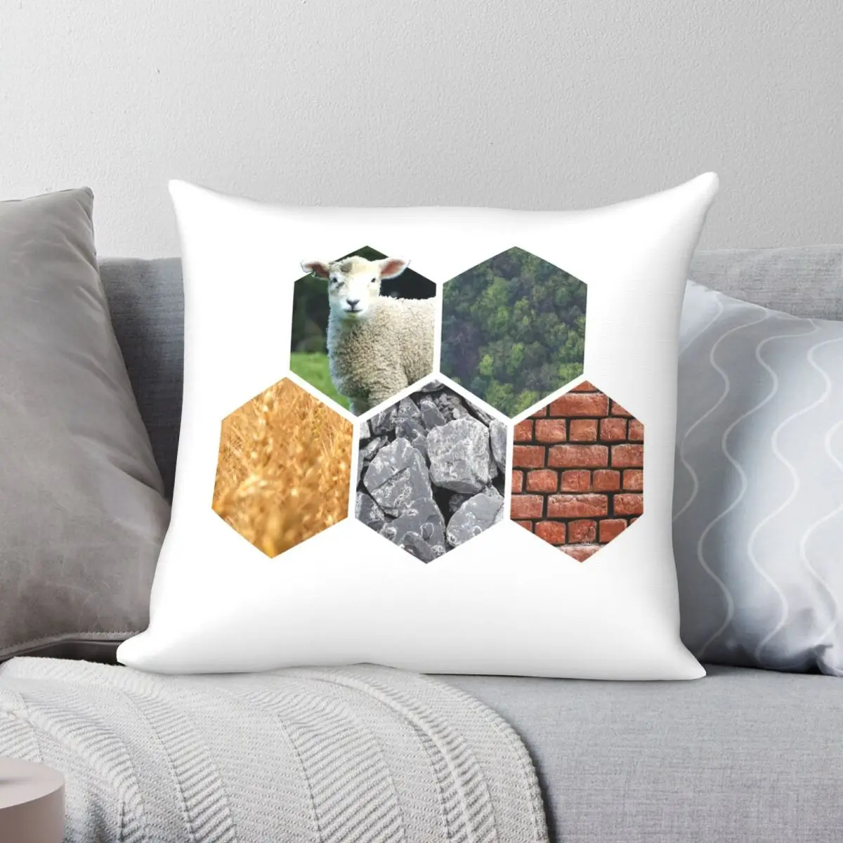 Settlers Resources Sticker Pillowcase Polyester Linen Velvet Printed Zip Decor Throw Pillow Case Room Cushion Case