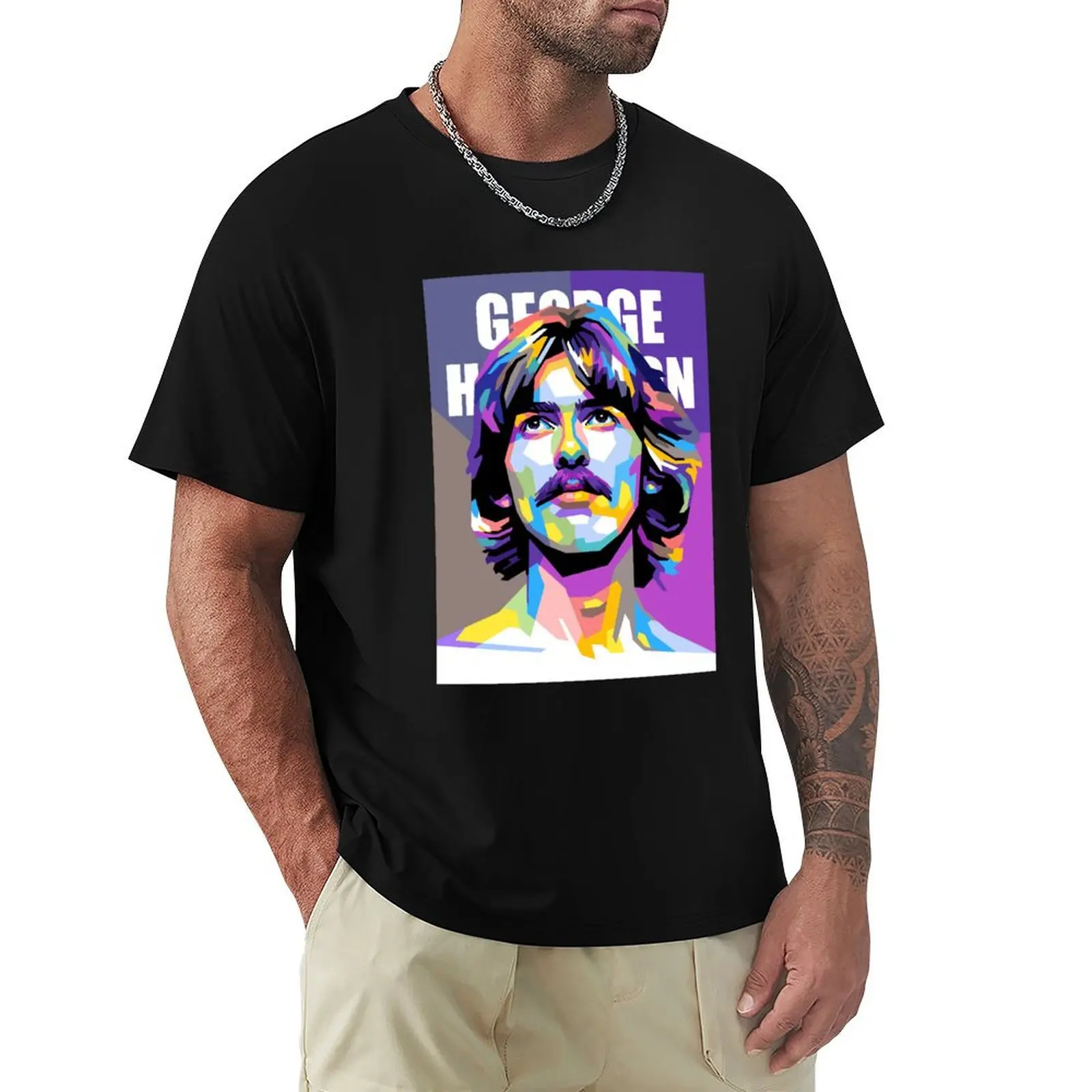 

George Harrison in WPAP Style T-Shirt clothes essential t shirt cotton graphic tees shirts graphic tee men