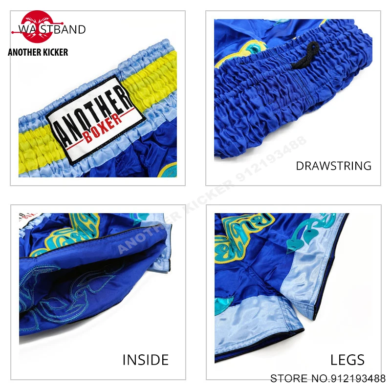الملاكمة التايلاندية السراويل رياضة سراويل ملاكمة الرجال النساء الطفل فنون الدفاع عن النفس MMA فريق الملابس التطريز تصارع القتال كيك بوكسينغ جذوع #4
