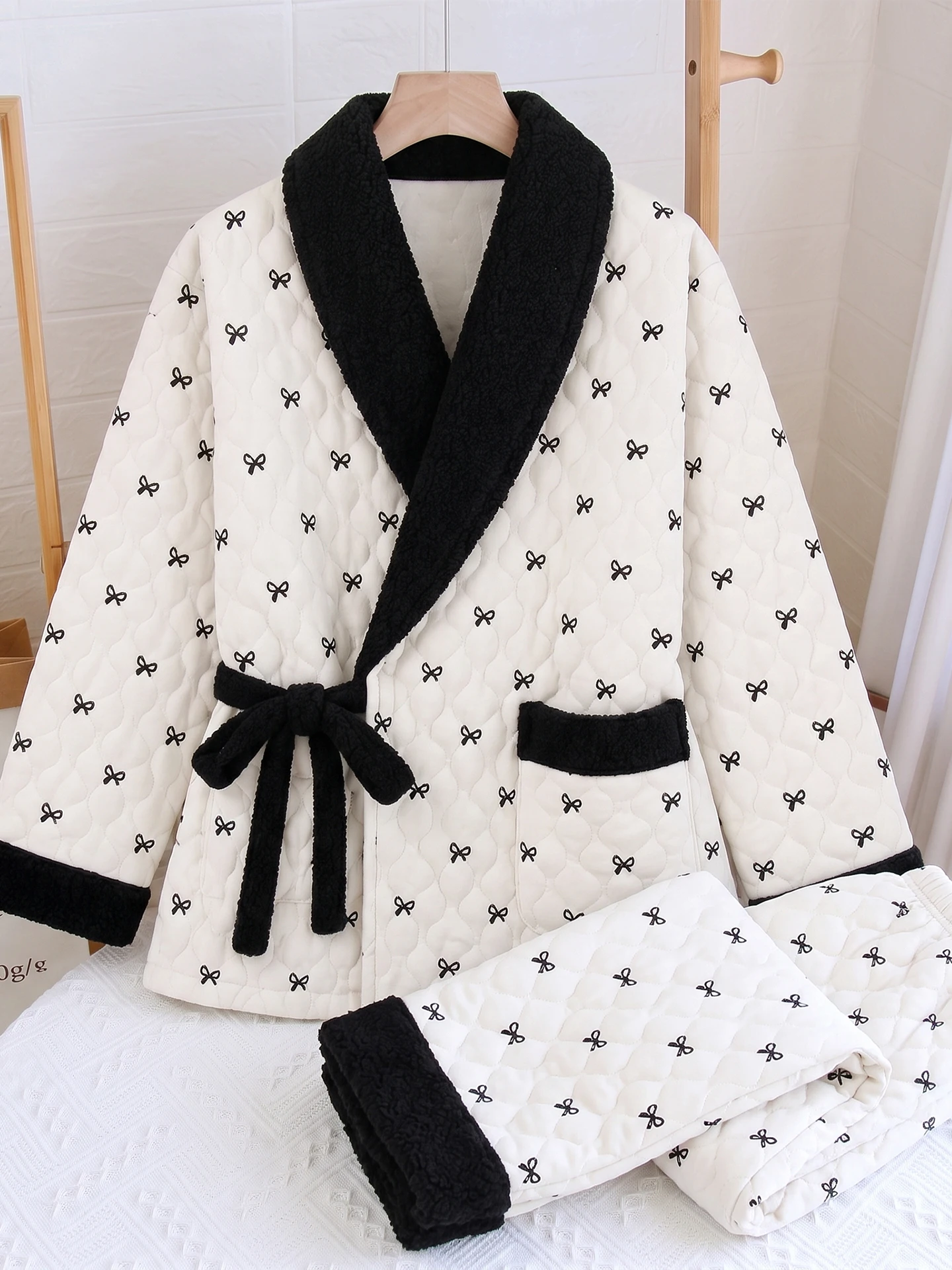 air-cotton-thickened-postpartum-sleepwear-v-neck-long-sleeve-women's-maternity-pyjamas-comfortable-breathable-winter-pijamas