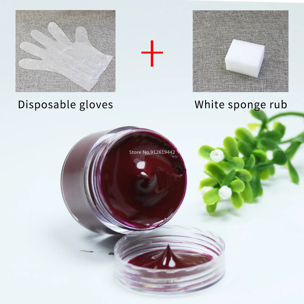 30ml wine red leather repair paint shoe cream coloring package sofa car seat scratch leather dye repair discoloration paint