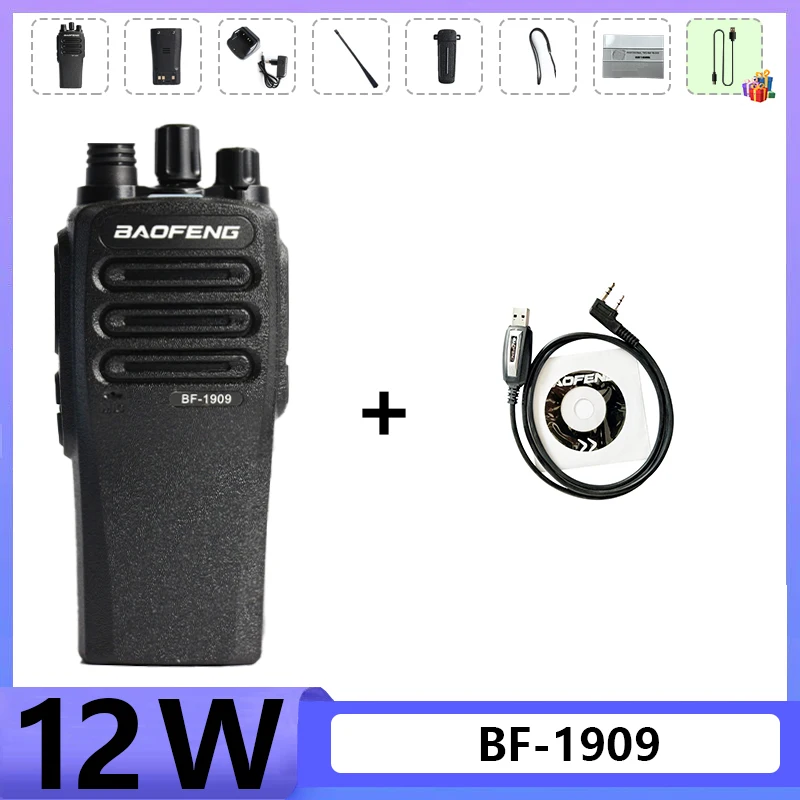 BaoFeng BF-1909 Walkie Talkie 12W High Power Professionele doordringende radio Ondersteunt Type C Opladen Lange afstand Krachtig Draagbaar
