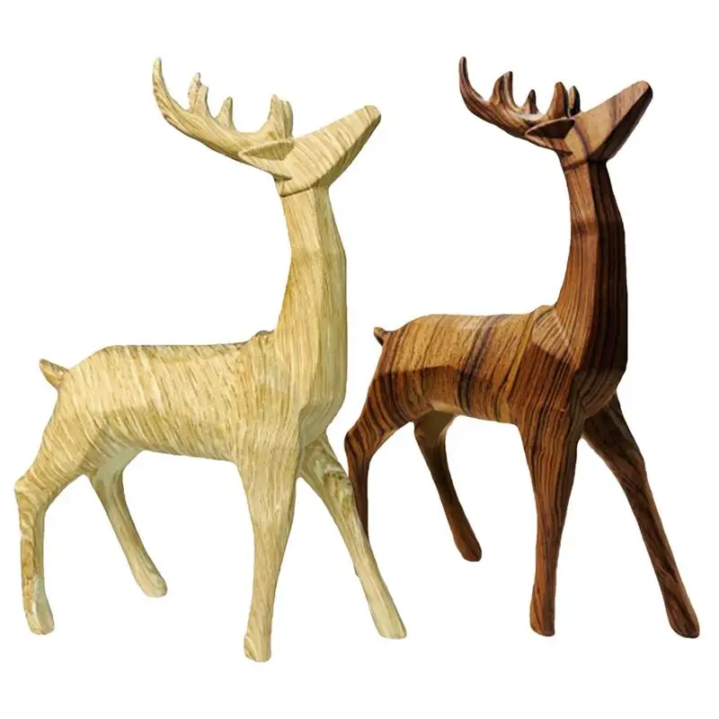 

Reindeer Figurine Resin Standing Deer Statues Modern Home Decorations Animal Figurine For Living Room Bedroom Workplace Desktop