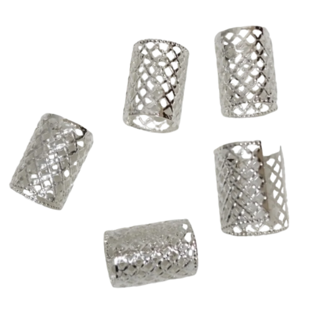 

5pcs Dread Locks Hollow Out Hair Ring Metal Cuff Clips Gold and Silver Dreadlocks Beads Dirty Braids Adjustable Hair Braid Tubes