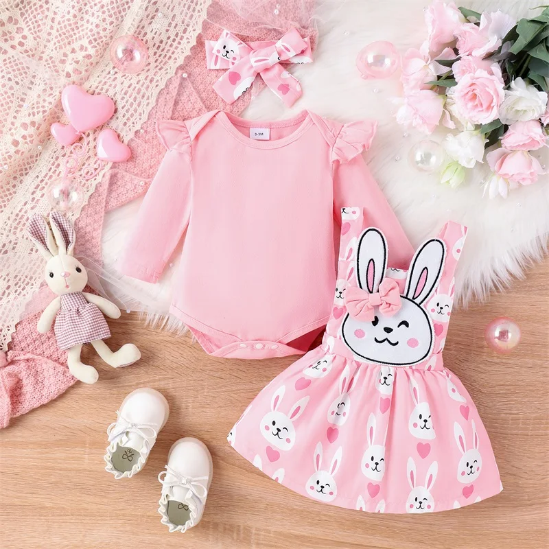 ​Newborn Baby Girl Clothes Floral Print Romper Headband Ruffled Long Sleeve Bodysuit Jumpsuits Infant Clothes