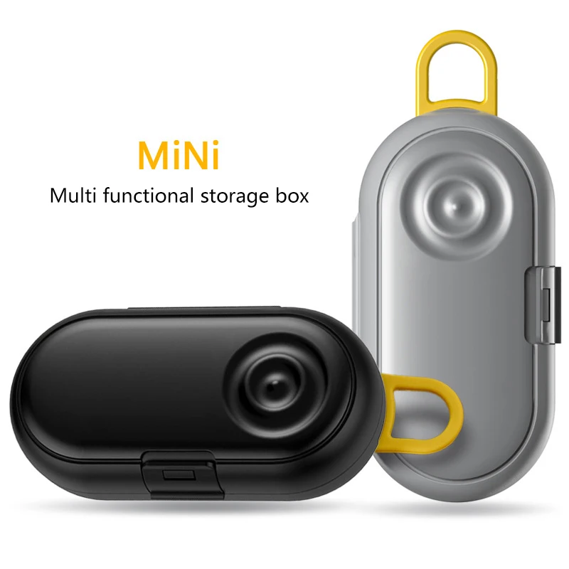 Multifunctional Plastic Mini Storage Box Movable Partitions Simple Portable Earplug Anti Loss Organizer