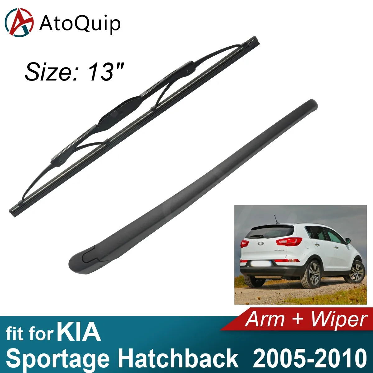 Limpador do braço traseiro do carro para KIA Sportage Hatchback, porta traseira Janela, escova de chuva, pára-brisas, pára-brisas, 2005-2010, 2007, 2008, 2009, 2010, Fit