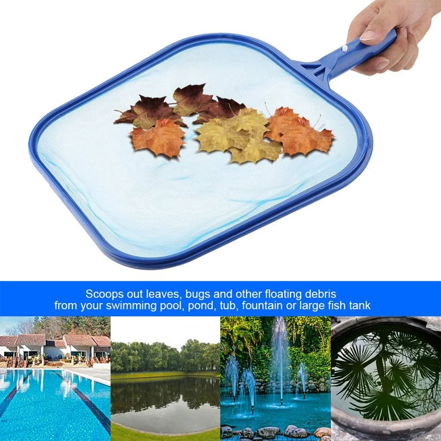 Rastrello per foglie professionale Borsa profonda Reti per pulizia piscina Spa Spazzatura Skimmer Rete per piscina Accessori per rete per pulizia piscina