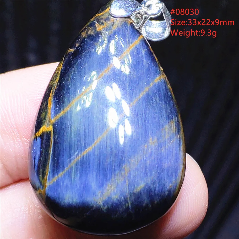Natural Blue Pietersite Chatoyant Pendant Water Drop Namibia Women Men Cat Eye Yellow Pietersite Jewelry AAAAAA