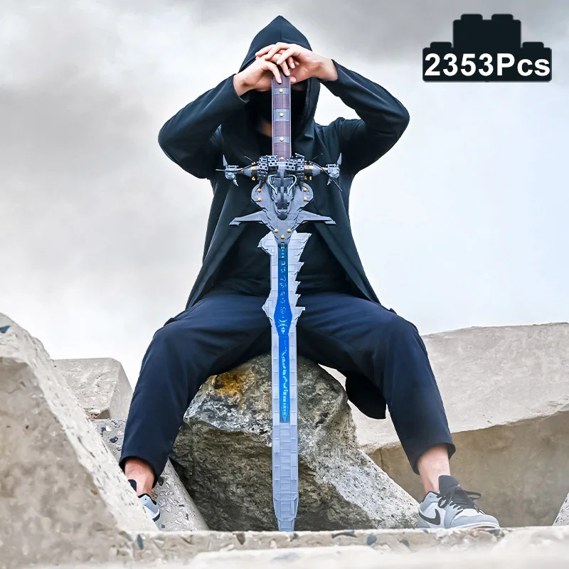 

Creative 2353Pcs Samurai Sword Sorrow of Frost Katana Model Building Blocks Assemble Movie Games Cutlery MOC Wespons Toys Gifts