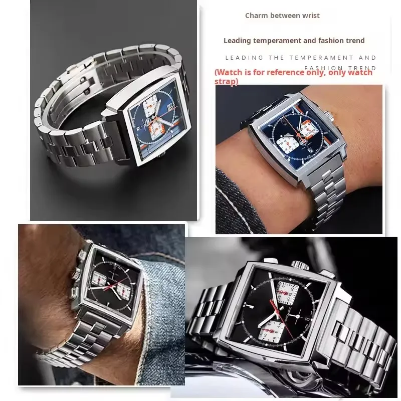 High-end Solid stainless steel watchband for Tag Heuer Monaco CBL2111 CBL2180 CBL2113 CBL2115 BA0644 Silver watch strap 22mm