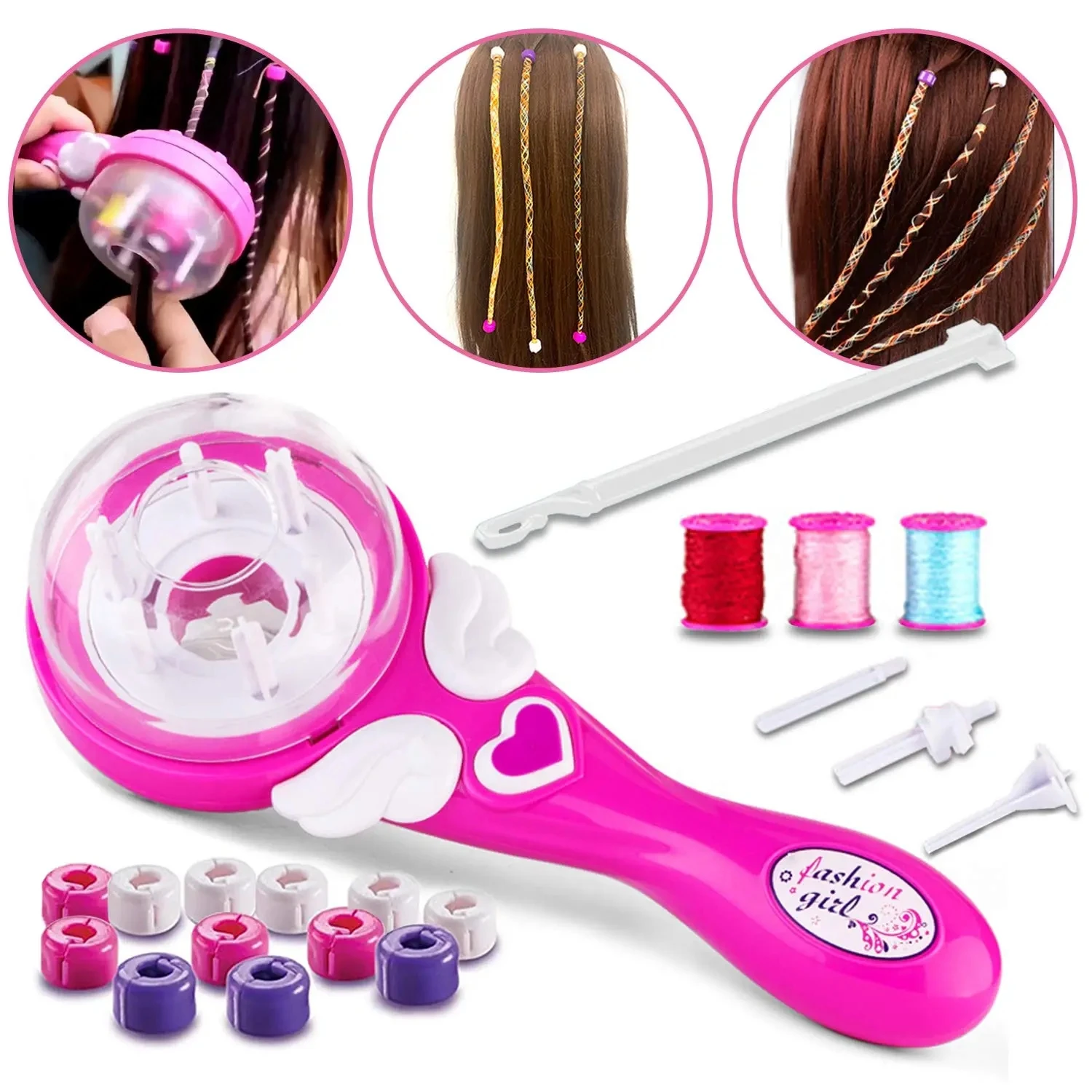 ผมอัตโนมัติ Braid ชุดเครื่องมือสาวผม Twist ไฟฟ้าความงาม DIY เล่นของเล่นเด็ก Headwear อุปกรณ์เสริมผมของขวัญ