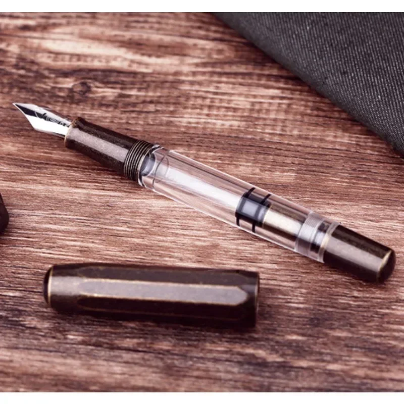 

MOONMAN T1 Handmade Resin Fountain Pen Piston Ink Absorbing High Capacity Aluminum Alloy Pen Holder Ink Storage Pen