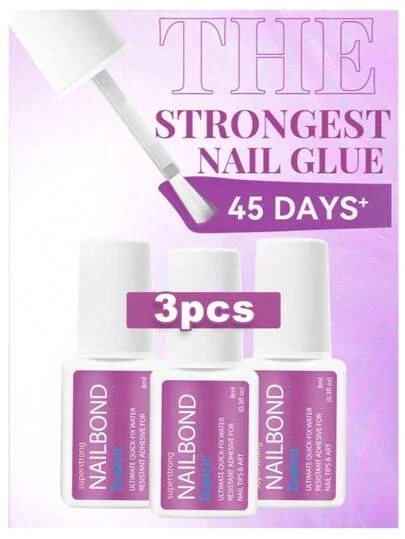 The Best-Selling Nail Glue for Attaching Rhinestone Accessories, a Strong Nail Tip Adhesive with a Brush, 8ml Fast-Drying Nail Glue