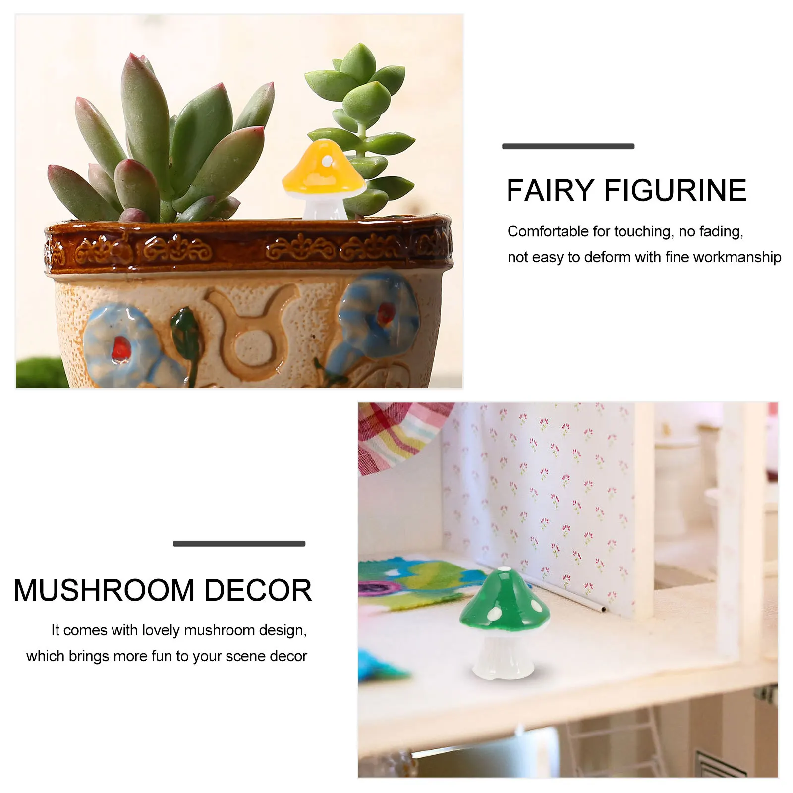 

30Pcs Adorable Mushroom Garden Decor Resin Craft for Outdoor Indoor Decoration Natural Look Landscape Design Set