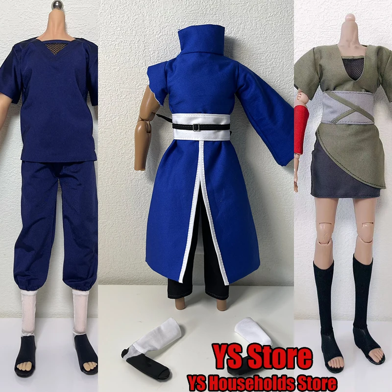 Original Anime Boy Girl Mini 1/6 Soldier Clothes Set Accessory High Collar Top Slit Loose Bodysuit For 12