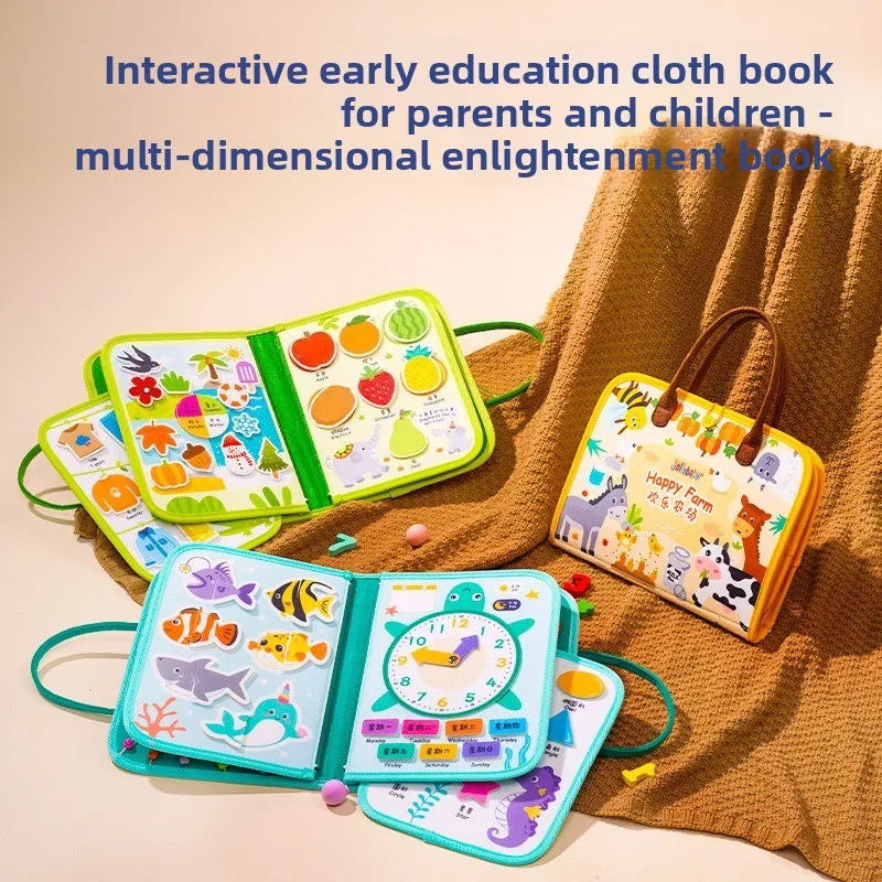 

Безопасная развивающая тканевая книжка на липучках, моющаяся, устойчивая к жеванию, для развития, интерактивная игрушка для родителей и детей, сенсорный игровой набор