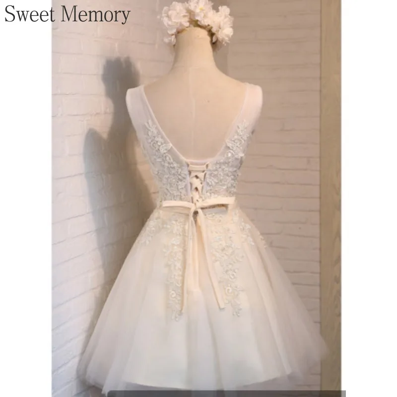 Vestido de novia blanco corto personalizado, vestido de cumpleaños para niñas, dulce recuerdo, vestido de fiesta Sexy de princesa de malla de tul con listones y perlas