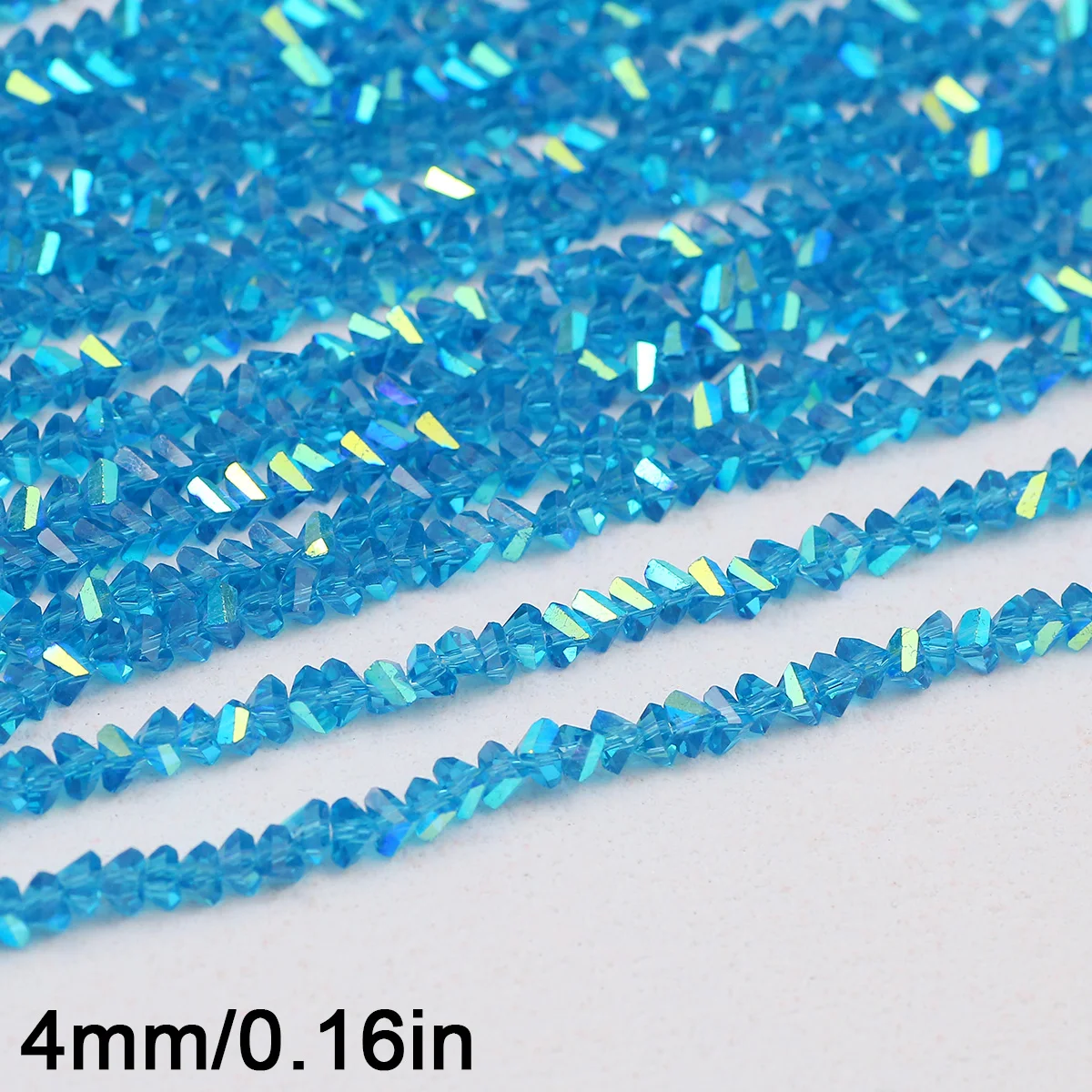 Rainbow Austria Bicone Crystal Beads 4mm AB Color Faceted Sparkling Glass Beads for DIY Jewelry Making Necklace Supplies