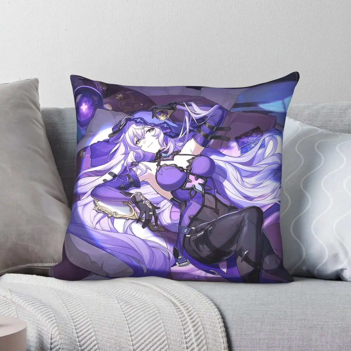 Honkai Star Rail Black Swan Pillowcase Polyester Linen Velvet Printed Zip Decorative Room Cushion Cover Wholesale