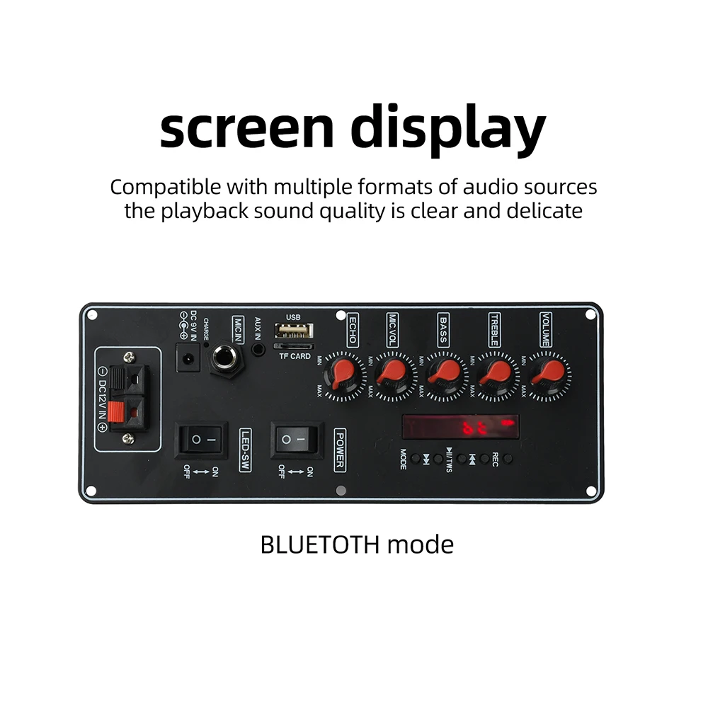 2x10W Bluetooth-Audioverstärker-Board MP3-Decoder mit Bluetooth 5.0, TF, USB, FM-Unterstützung für DIY-Karaoke-Heimlautsprechersystem – Detail 10