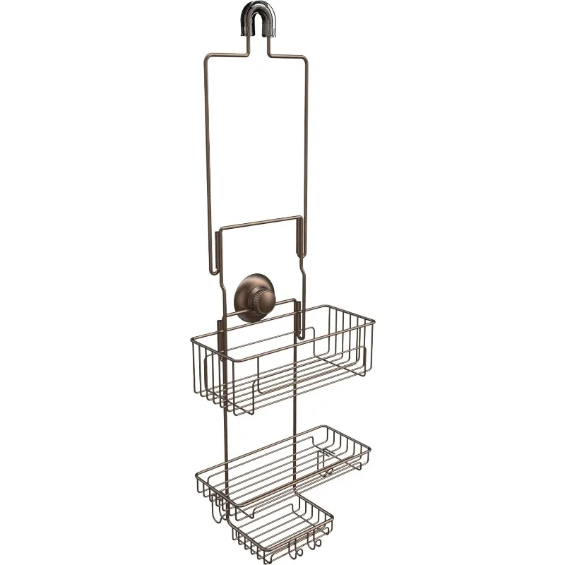 

Adjustable Length Deep shelf over the showerhead hanging shower caddy organizer - bathroom caddies storage rack stainless