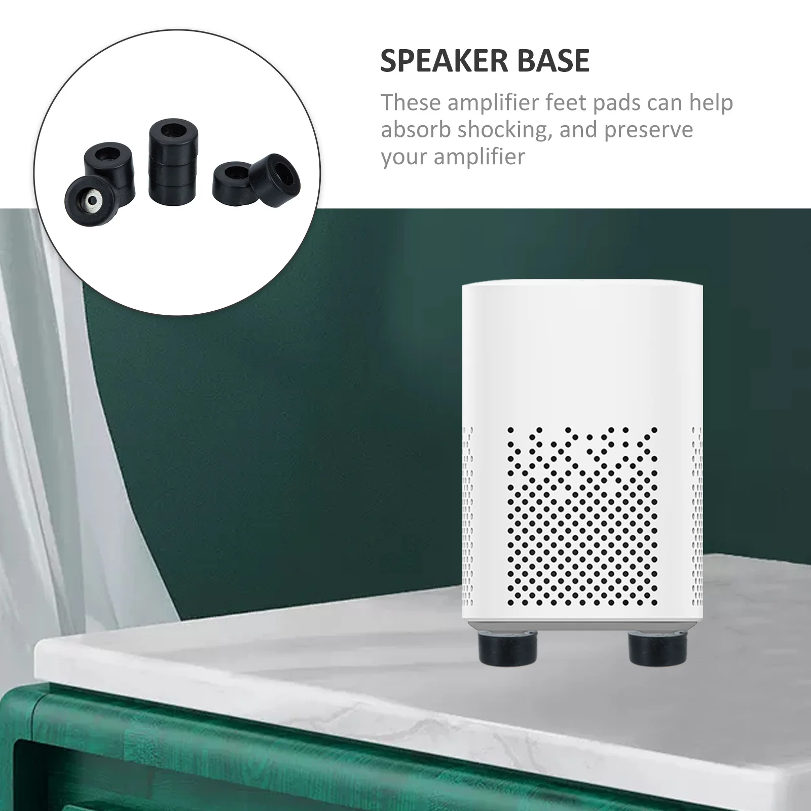 8 個のアンプフィートパッドプレミアムラバー分離スタンドスピーカースパイク保護用音質向上マット