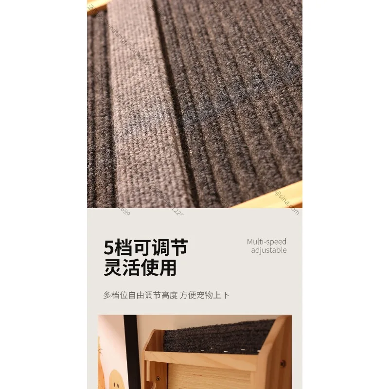 

Suitable for Pet Ladder Steps Solid Wood Ramp Short Leg Dog Stairs Up and Down Car Sofa Folding Cat Ladder Climbing