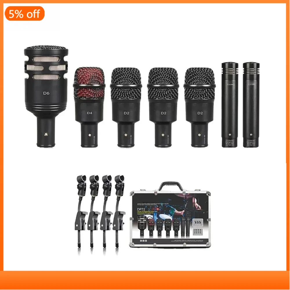 

Audix DP72 Professional Drum Microphone Kit Musical Instrument 7 Pcs Mic For Drum Set Professional