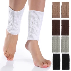 Chaussettes courtes à motif de torsades pour femmes, couvre-pieds d'hiver, bottes thermiques commandées, bottes de protection